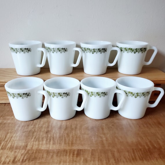 Vintage Corelle Spring Blossom Mugs, Set of 8: 1960s-70s Pyrex