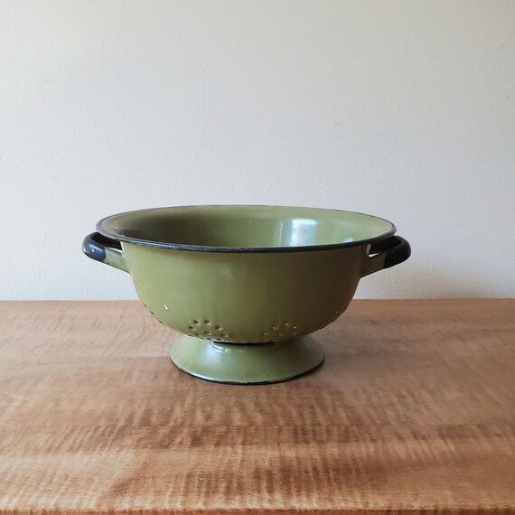 Green metal colander deals