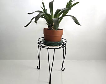 13" vintage metal plant stand