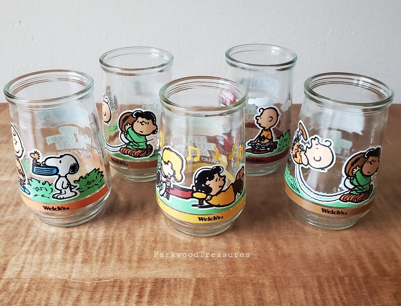 Vintage Welch's Jelly Jars Glasses/welch's Peanuts Etsy