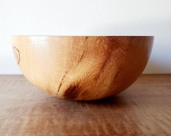 Handcrafted Cherry Wood Bowl - 8 3/4" Artisan Turned Art Centerpiece