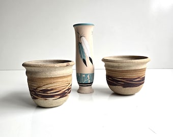 Pottery Southwestern Style Vase Flower Pots Set Home Decor