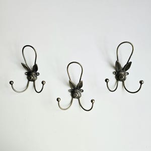 3 vintage brass wall hooks for closet/entryway