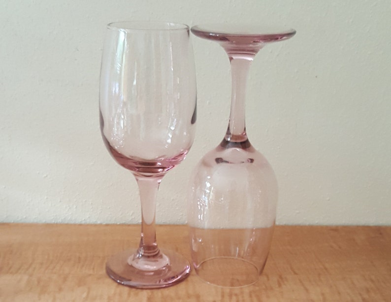 Vintage Libbey Premiere Blush Pink Wine Glasses Set of 8 Etsy