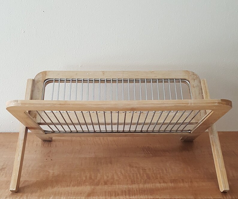 Vintage Dish Rackdish Drainerdish Drying Rack In Wood And Etsy