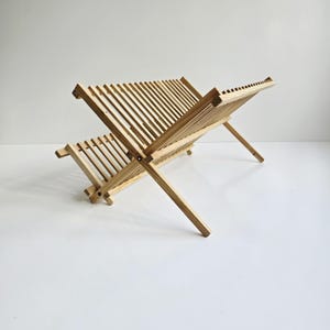 dish drainer vintage folding wooden dish rack