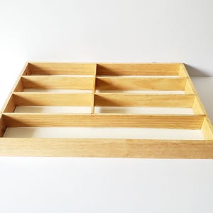 wood cutlery tray 17&quot; x 12&quot; vintage utensil tray silverware drawer organizer