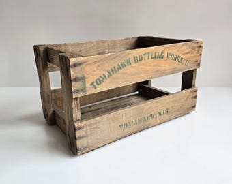 Wood Soda Crate Tomahawk WI Weathered Wood