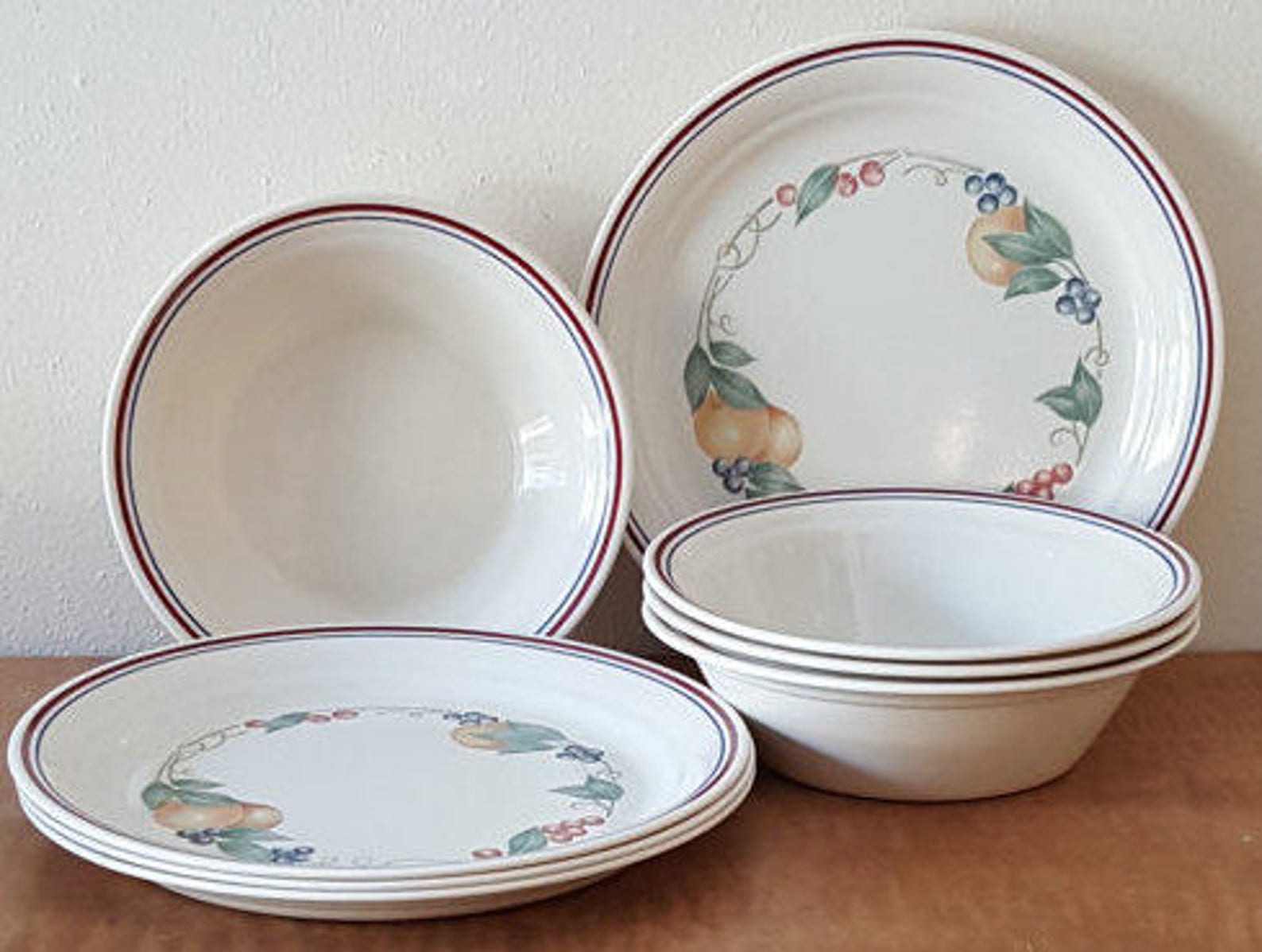 Vintage Corelle Abundance Dinnerware 25 Piece Set for 4 Etsy