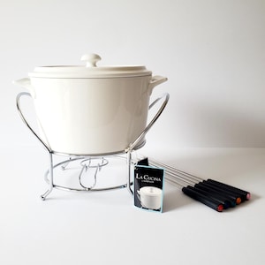 fondue set vintage 8 cup ceramic fondue pot with forks