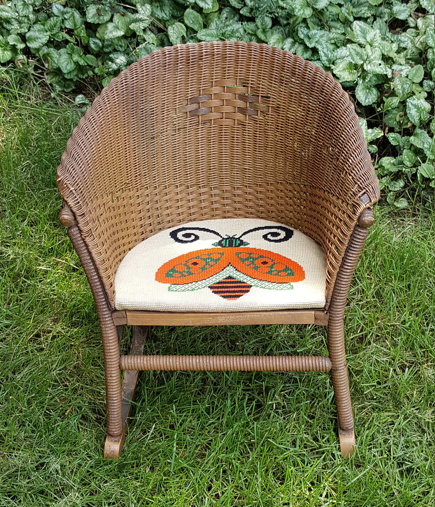 Wicker Rocker Rocking Chair Child Antique Rattan Rocking Chair Etsy