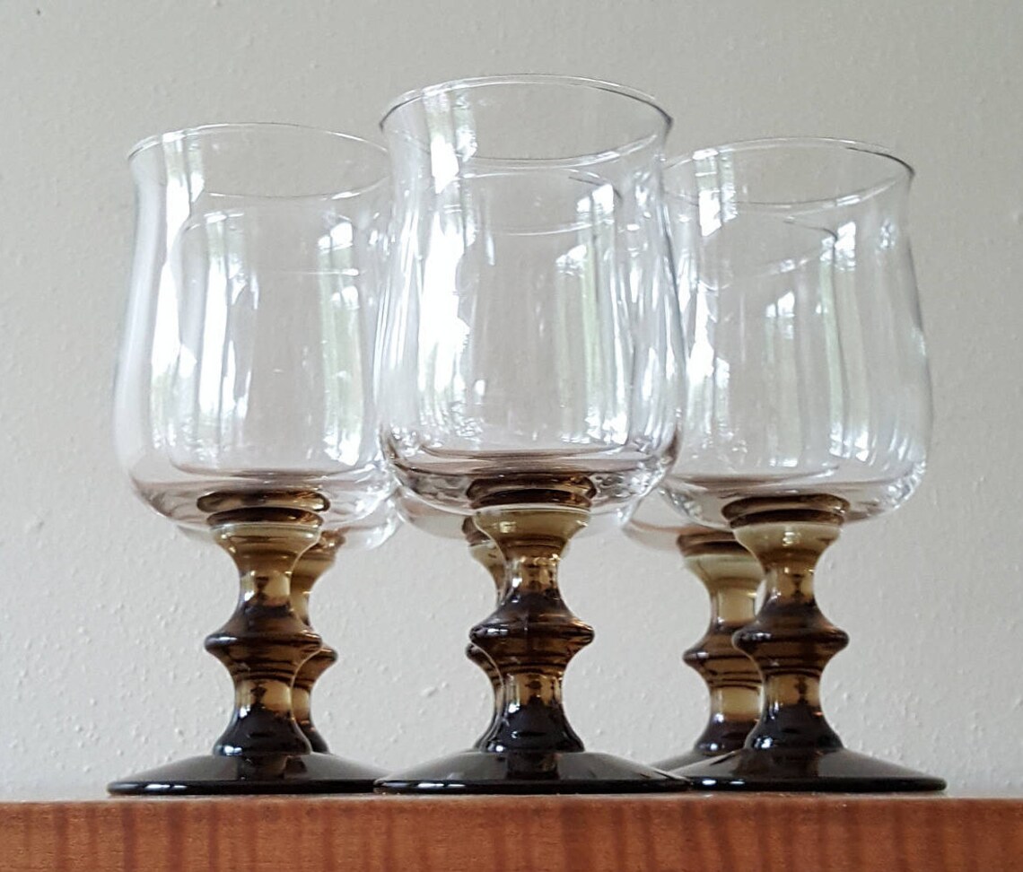 Vintage Libbey Wine Glasses Tulip Wine Goblets Etsy