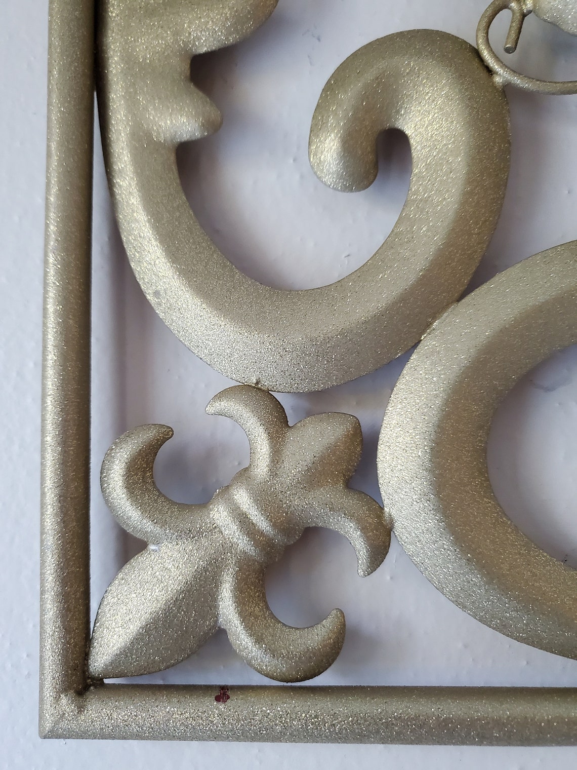 Vintage Art Nouveau Ornate Metal Tile Wall Art Scroll Metal Etsy