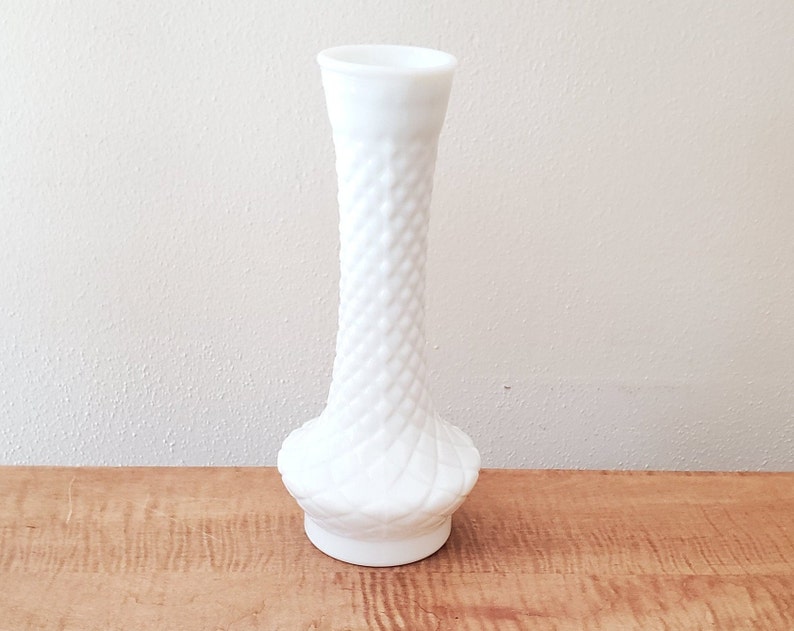 Vintage Milk Glass Vases Midcentury Randall White Glass Etsy
