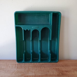 Rubbermaid silverware tray vintage green utensil tray