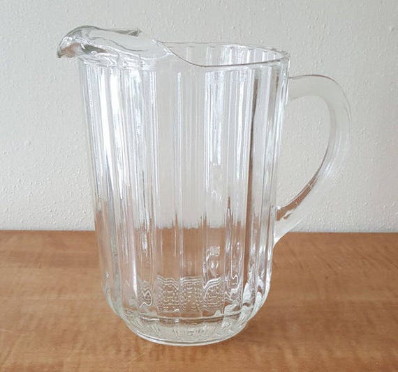 Vintage Glass Water Pitcher by Glass Co Etsy