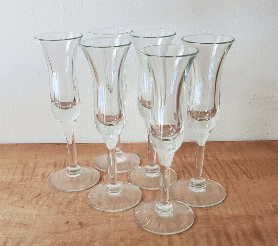 Vintage Shot Glasses Long Stemmed Shot Glasses Cordial Etsy