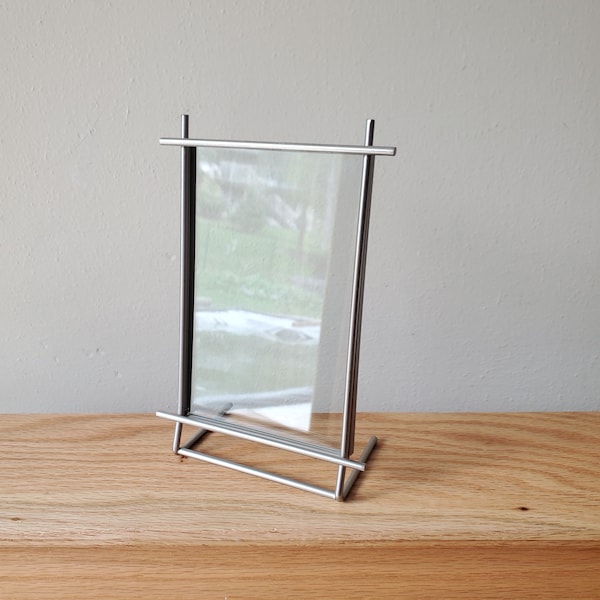 Vintage 4 x 6 Frame, 4" x 6" Double Sided Easel Frame, Silver Metal Frame, Silver Picture Frames, 4 x 6 Frame, Frames, Picture Frames