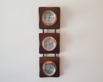 Vintage Weather Station Springfield Temperature Barometer Humidity Wall Mount