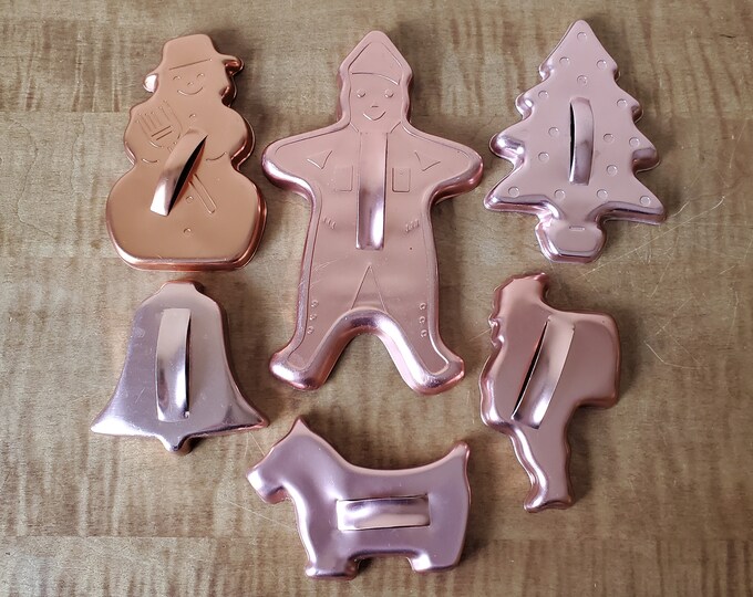 Vintage Christmas Cookie Cutters, Copper Aluminum Cut-out Christmas Cookie Cutter Set of 6 - Etsy