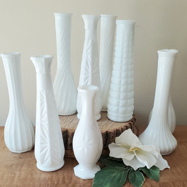 Milk Glass Bud Vase Etsy
