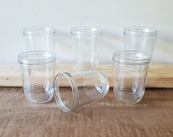 Vintage Jelly Jar Juice Glasses, 6 Kerr Jelly Canning Jars