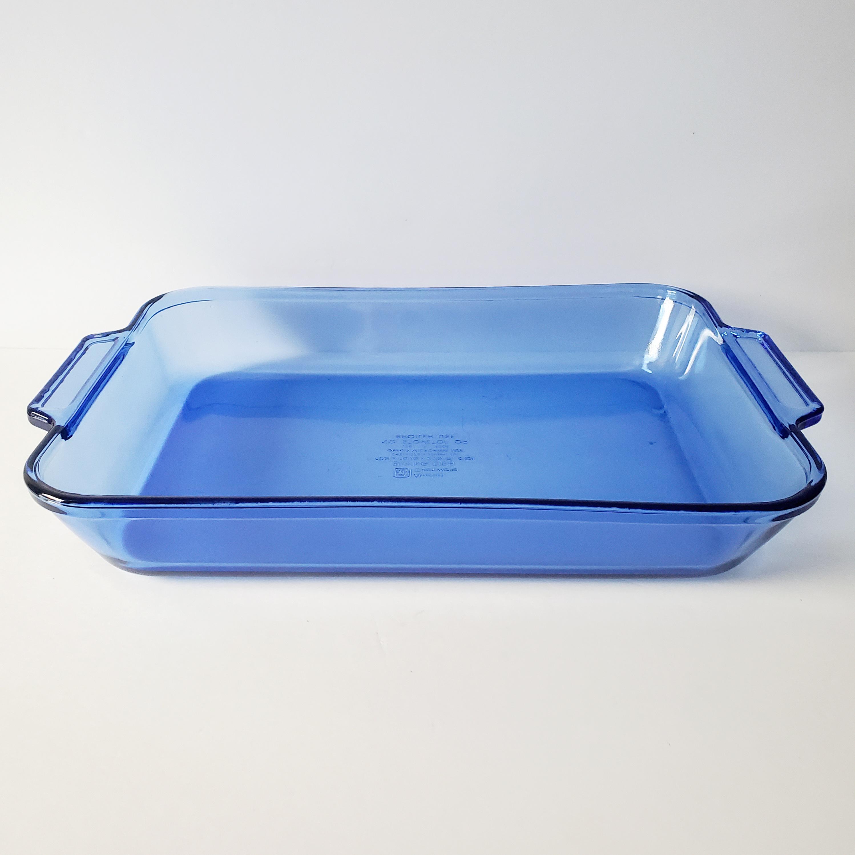 Cobalt Blue Glass Baking Dish Quart Vintage Anchor Hocking