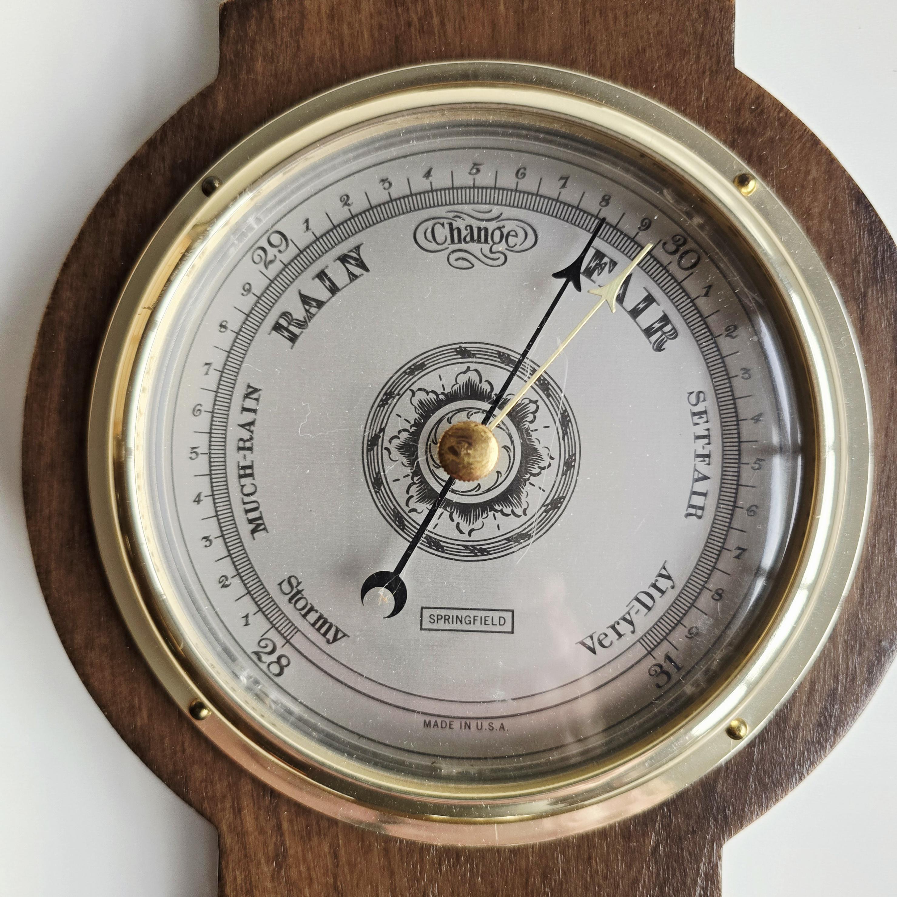 Weather Station Vintage Springfield Temperature Barometer Humidity