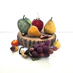 Vintage Sugar Beaded Fruit Ornaments