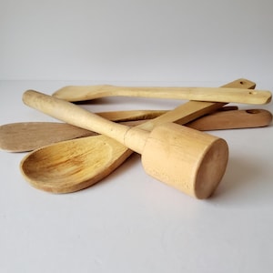 wooden kitchen utensils 5 vintage wood cooking utensils