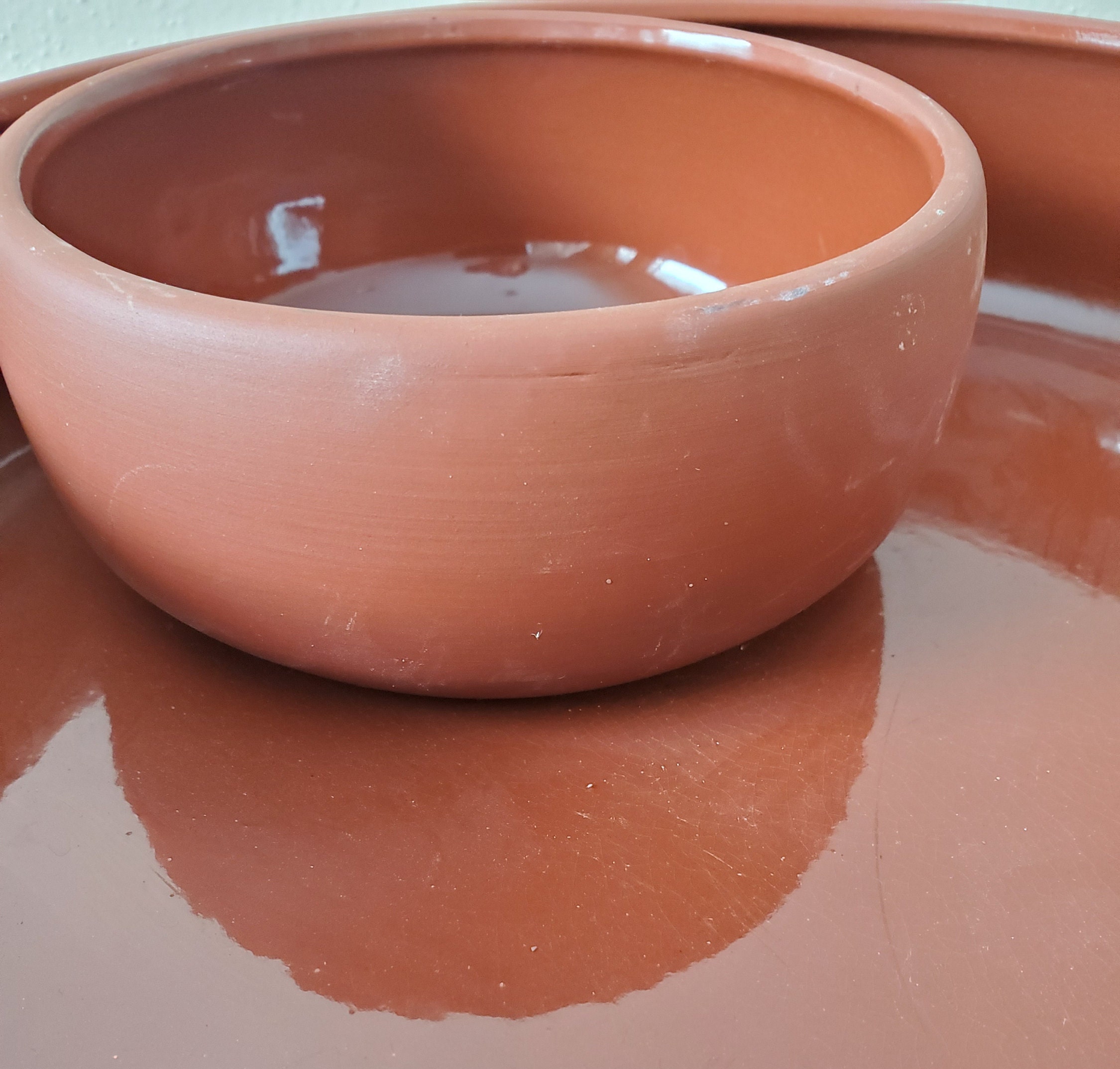 Vintage Terra Cotta Chip and Dip Set By Bortner and Bortner Etsy