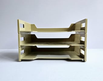 desk file 1969  Eldon triple stacked paper file CA