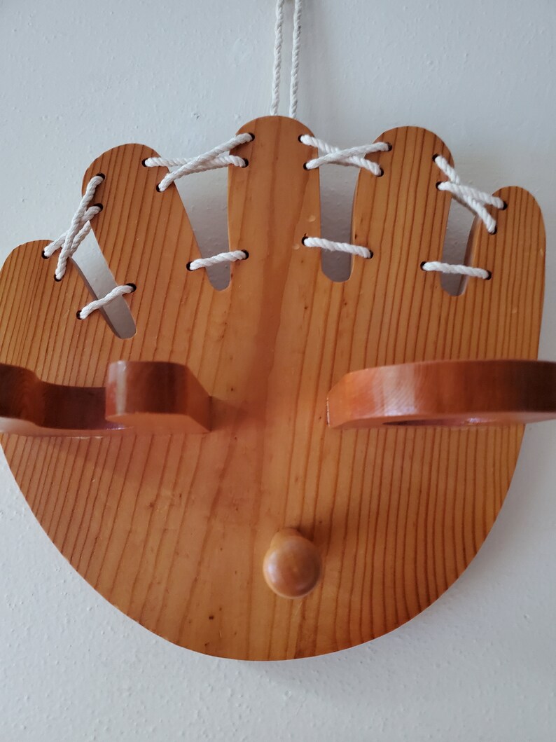 Vintage Wood Baseball Shelf Wooden Baseball Glove Display Rack Etsy