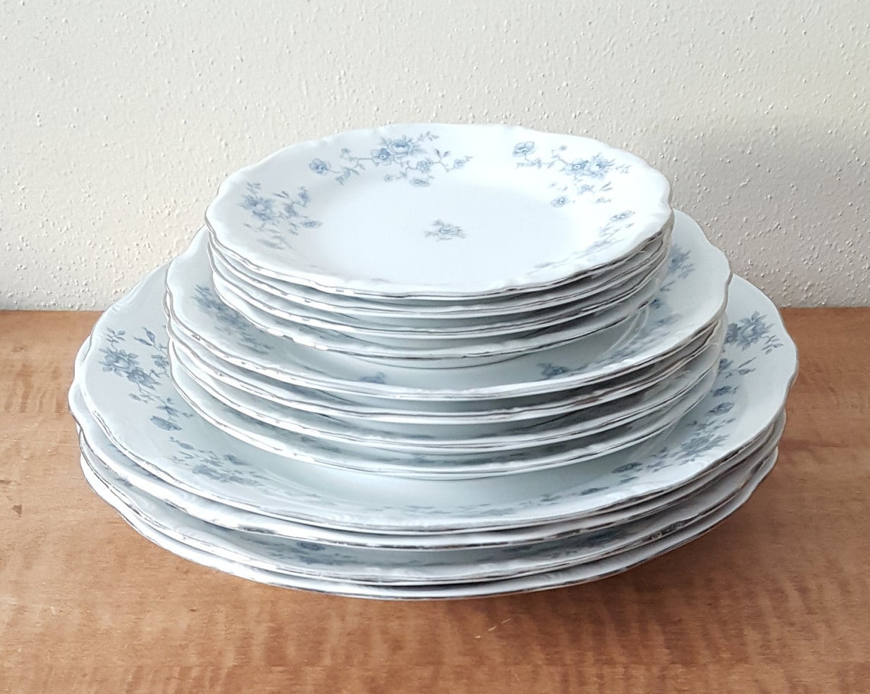 Vintage Haviland Blue Garland China Dinnerware Set - 28 Piece