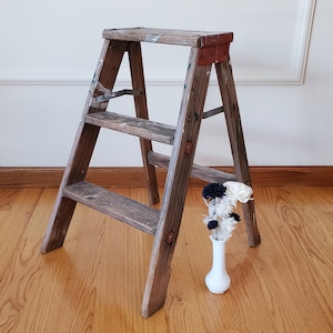 Vintage Wooden Step Ladder Rustic Country Step Stool - Etsy