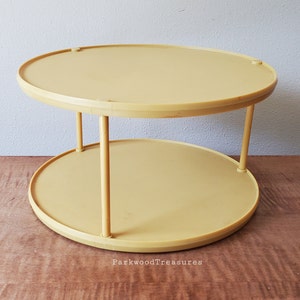 Vintage Spice Rack Lazy Susan Spinning 2 Tier Carousel Retro Rubbbermaid Cabinet Organizer Kitchen Cabinet Spice Storage Turntable