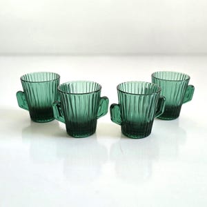 MCM shot glasses 4 Libbey Saguaro cactus Tequila barware
