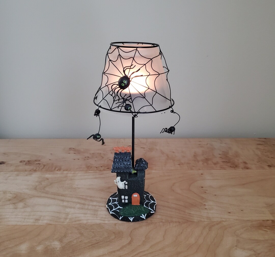 Vintage Halloween Candleholder Ceramic Haunted House Tea Etsy