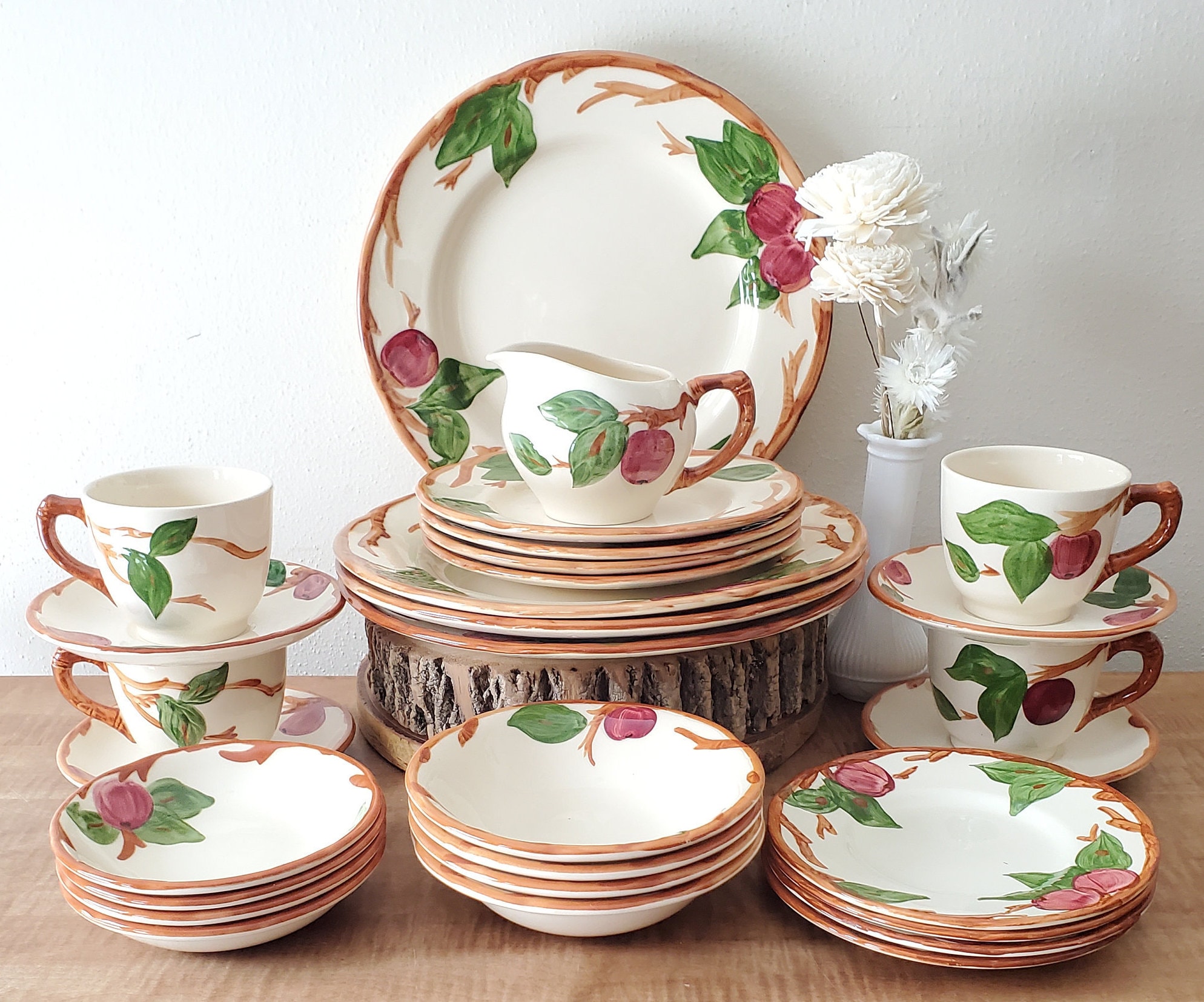 Vintage Franciscan Apple Dinnerware 29 Piece Set for 4 England Etsy