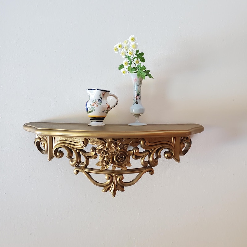 Illustration of Vintage Textured Wall Shelves Style