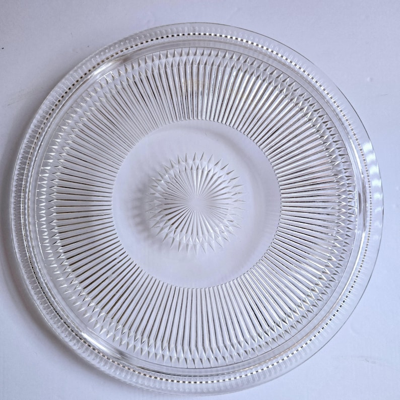 Vintage Glass Cake Plate & Dome: Elegant Mid-century Server, 12