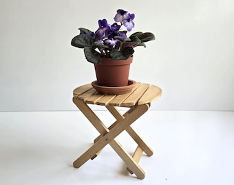 8" vintage wooden indoor plant stand