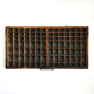 Hamilton Letterpress Drawer 32&quot; x 17&quot; vintage printers type letter tray shadow box wall curio cabinet for miniatures