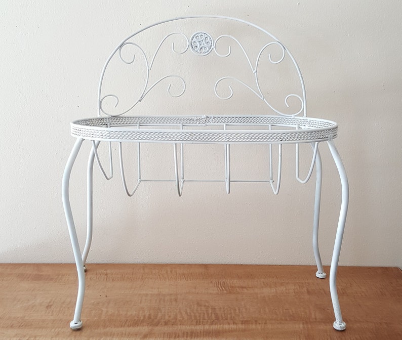 Vintage Metal Plant Stand Planter Indoor Outdoor Plant Bench Etsy