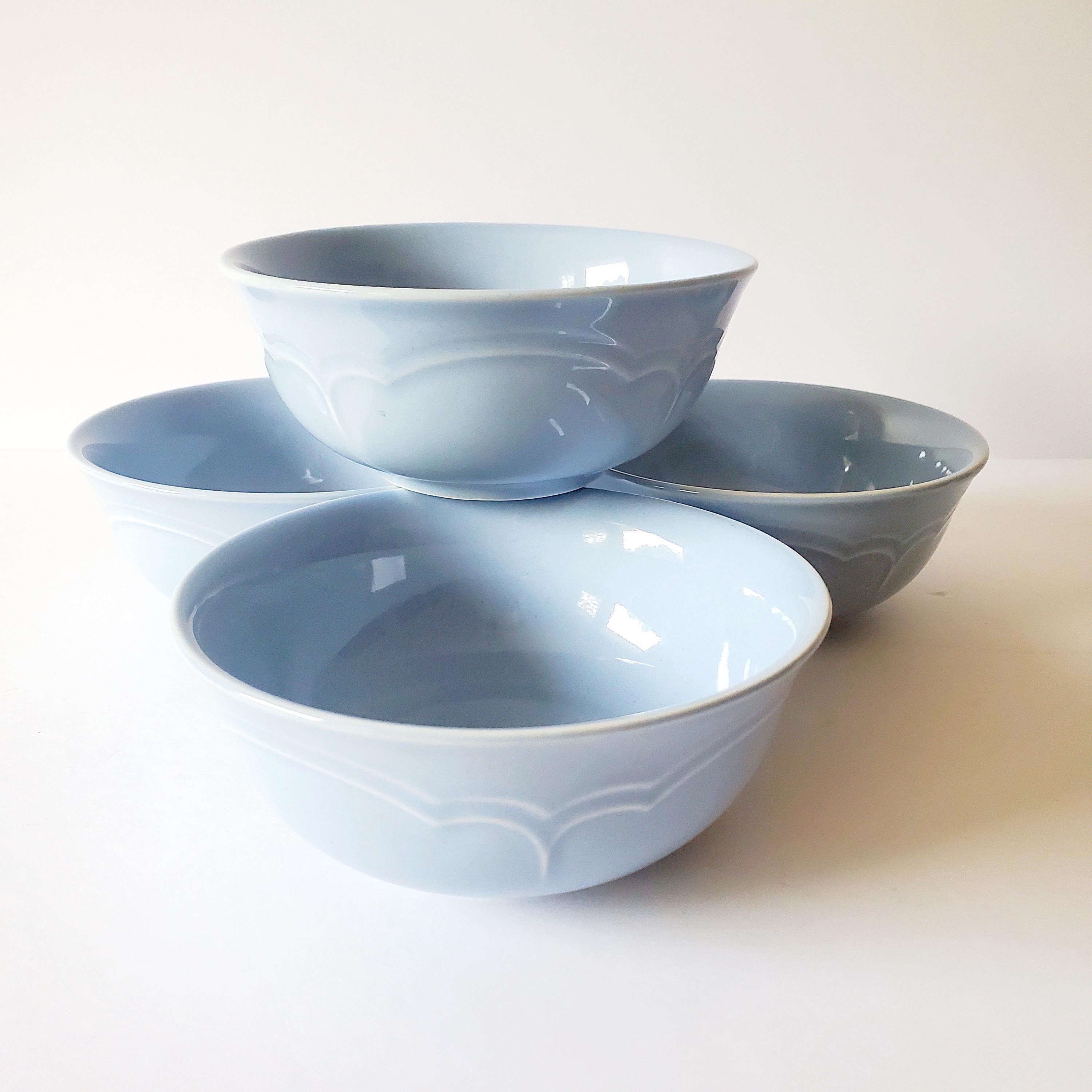 Vintage Pfaltzgraff Gazebo Blue Bouquet Dinnerware Set - 21 Piece for 4