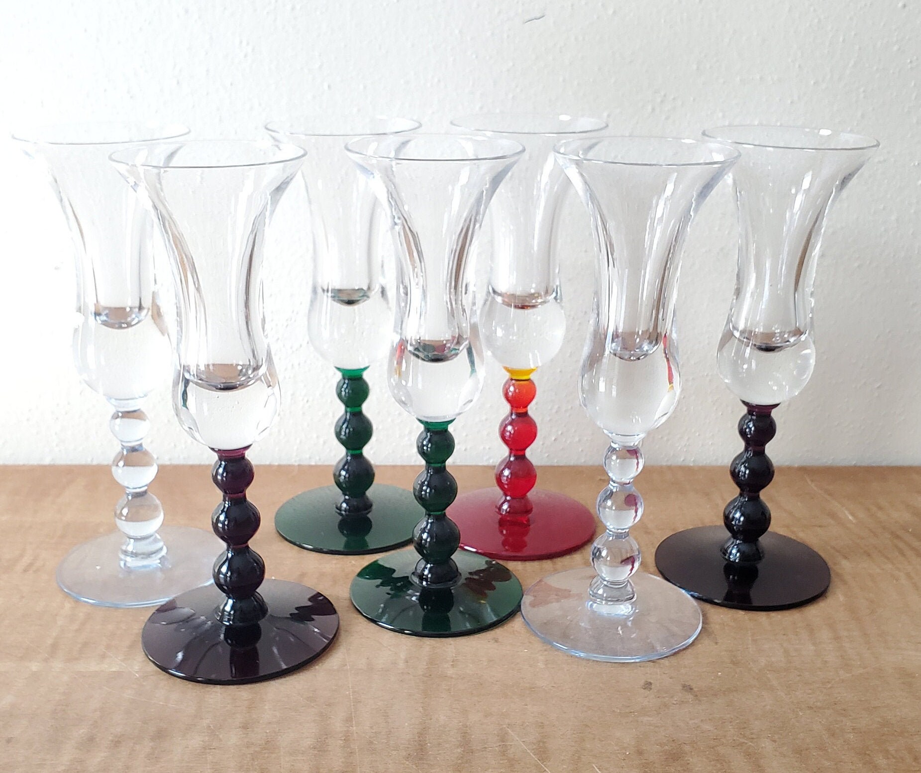 Vintage Shot Glasses Long Stemmed Shot Glasses Etsy