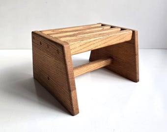 Vintage Solid Oak Amish-Style Footstool