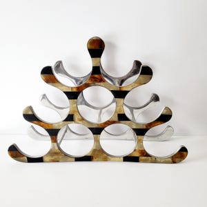 9 bottle vintage metal wine rack Michael Noll Space Age Collection