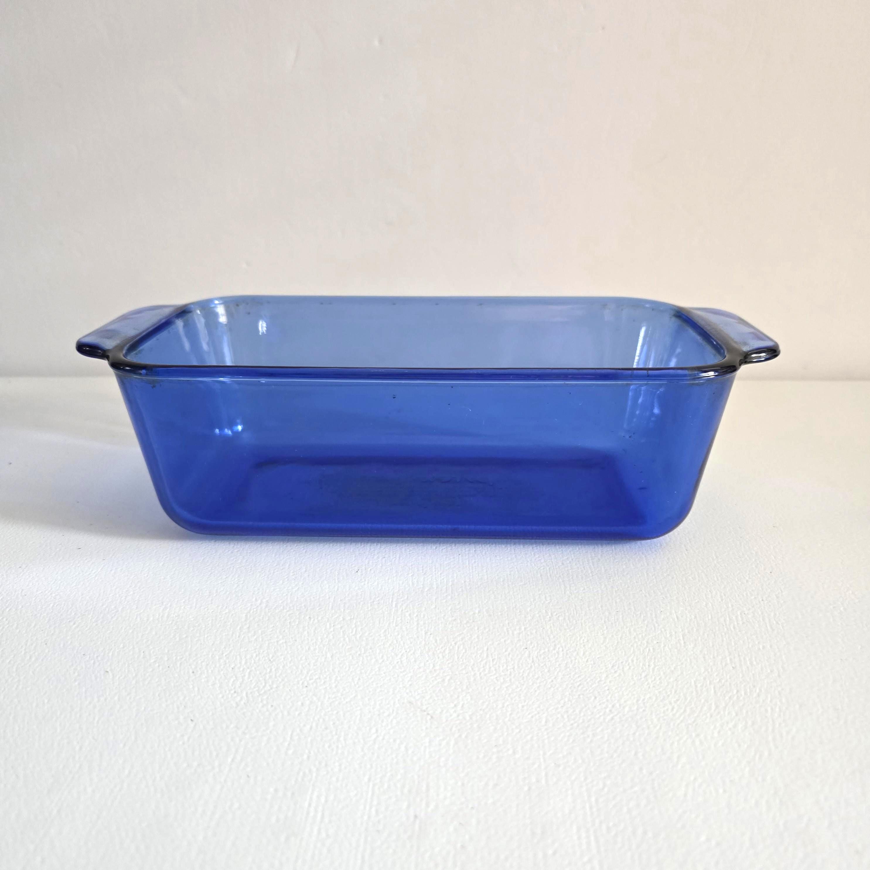 Vintage 7 Piece Pyrex Anchor Hocking Cobalt Blue Glass Baking Set