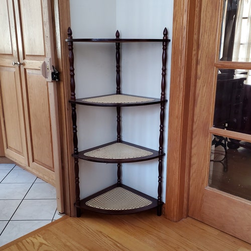 Vintage Corner Floor Shelves Etsy